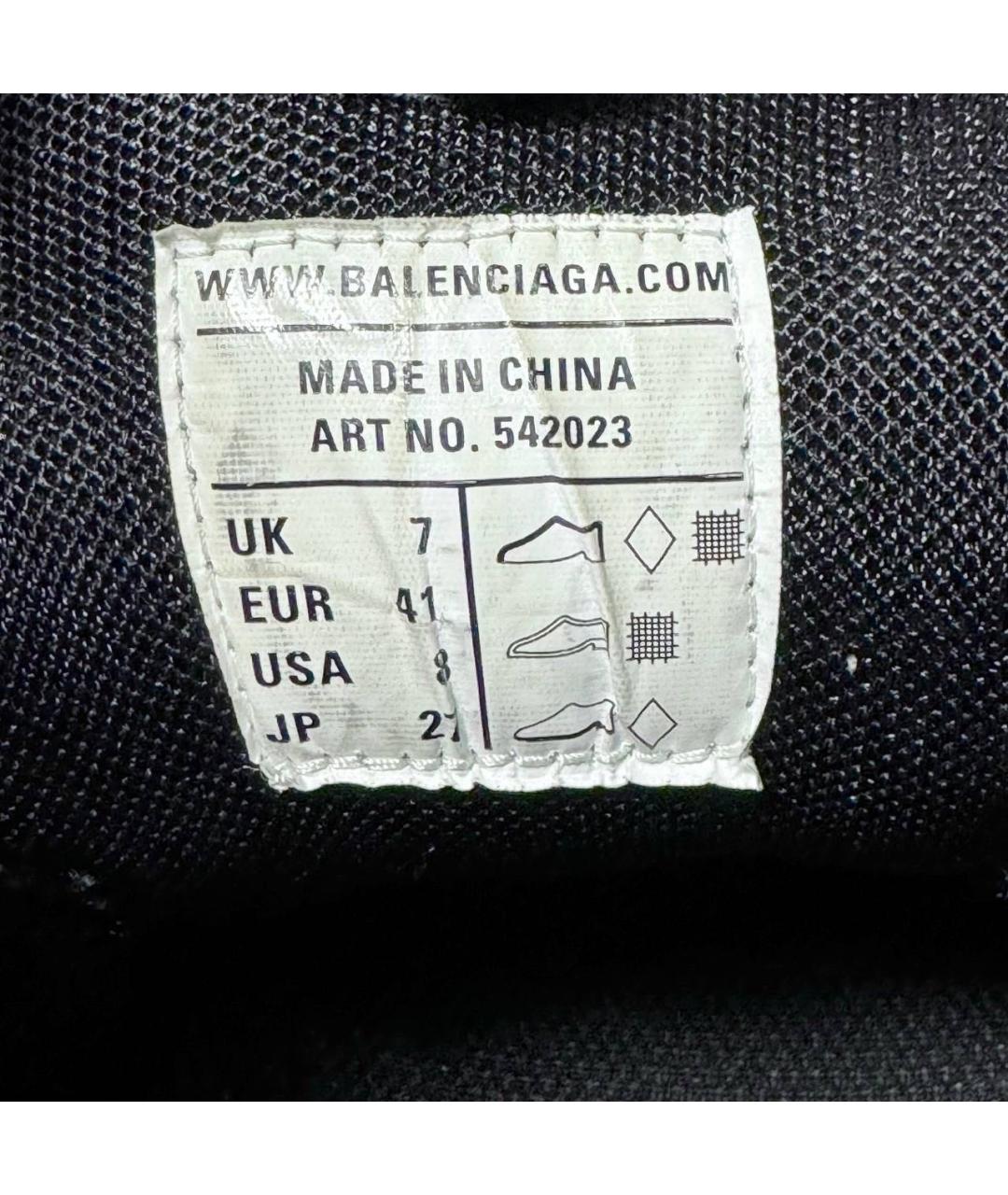 BALENCIAGA Черные текстильные низкие кроссовки / кеды, фото 6
