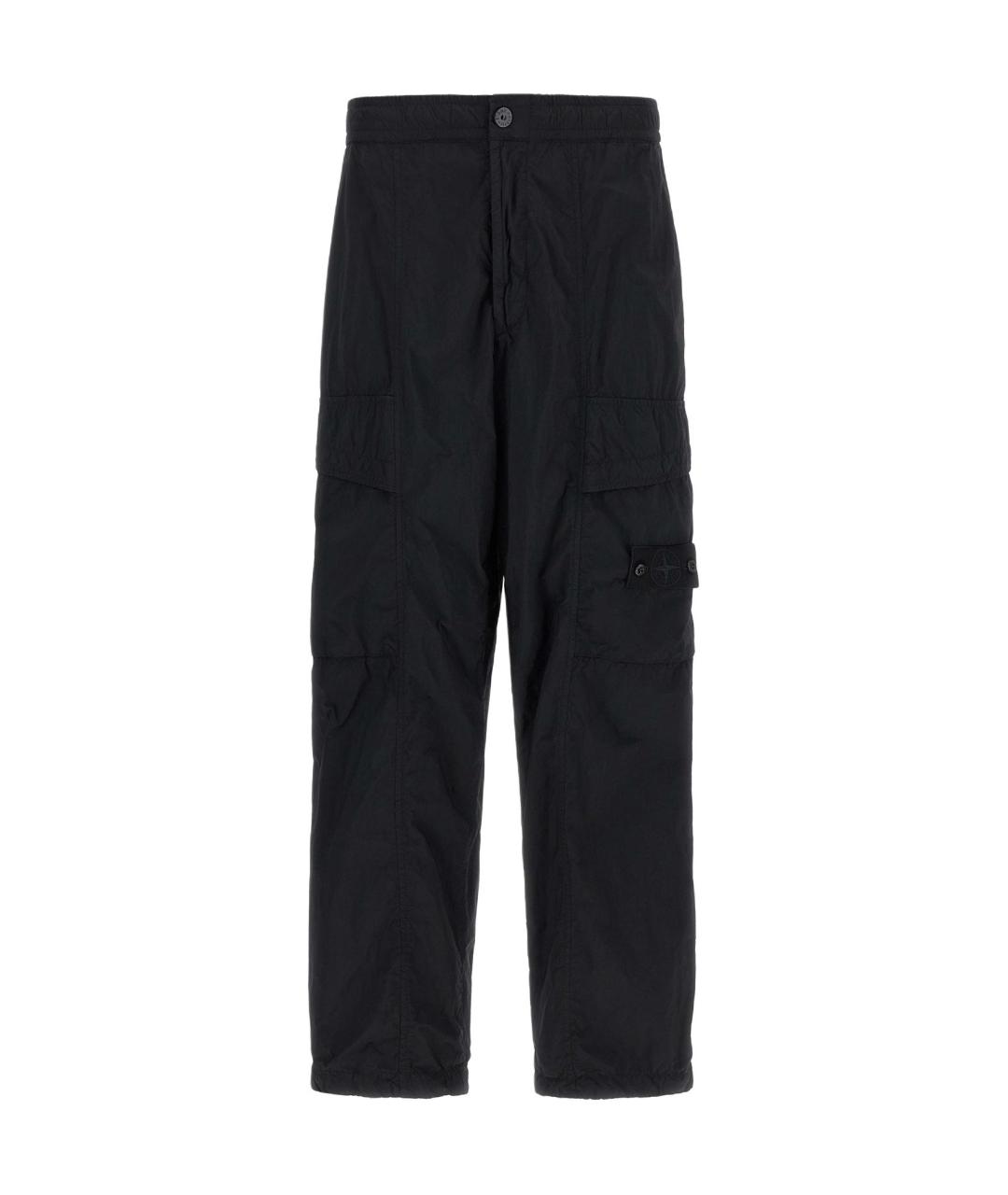 STONE ISLAND Черные хлопковые повседневные брюки, фото 1