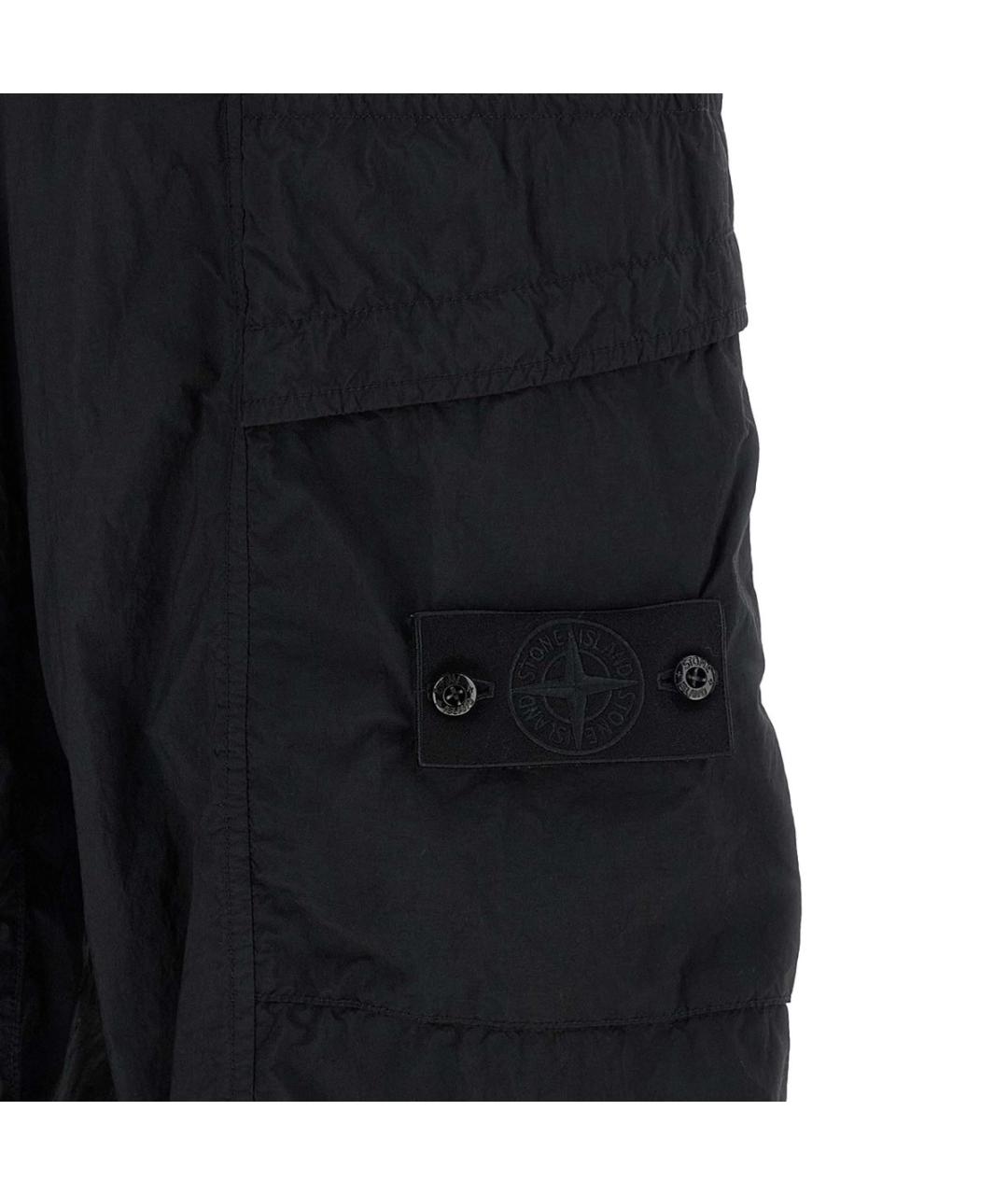 STONE ISLAND Черные хлопковые повседневные брюки, фото 5