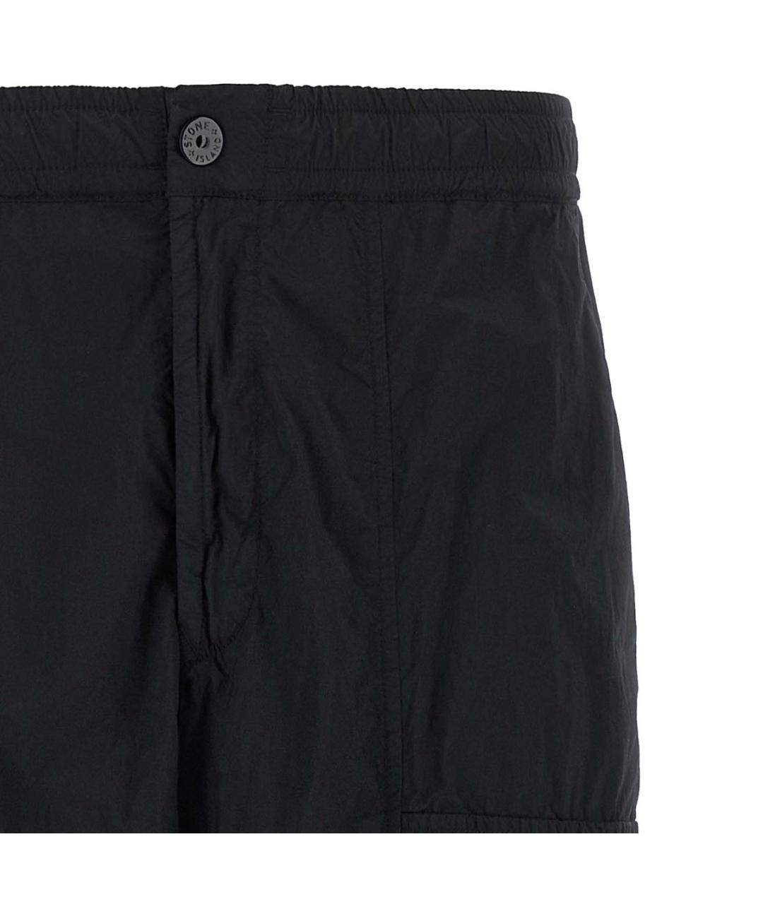 STONE ISLAND Черные хлопковые повседневные брюки, фото 4