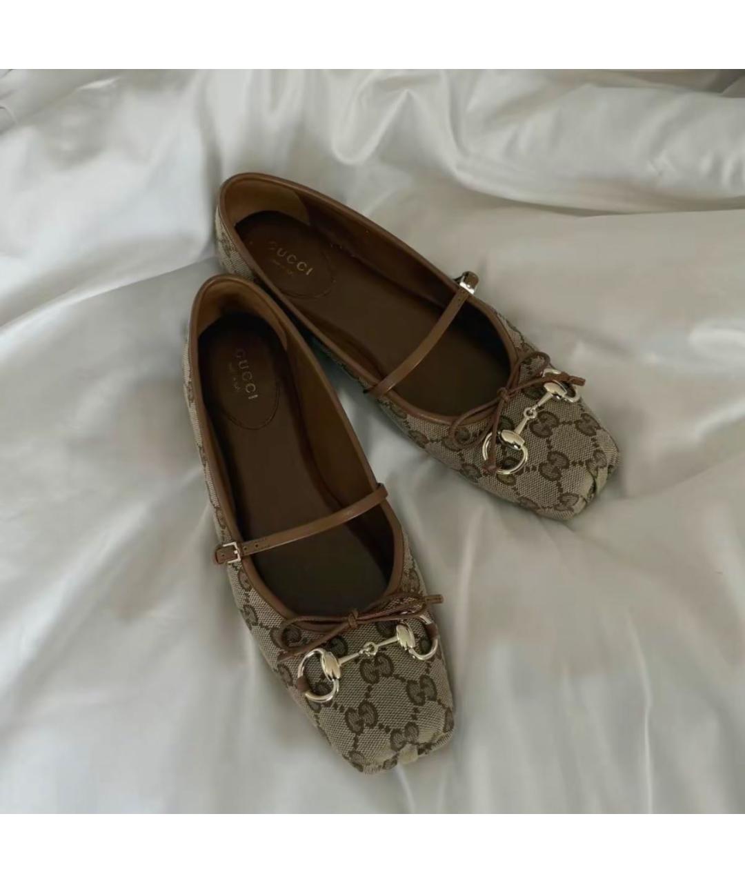 GUCCI Бежевые балетки, фото 7