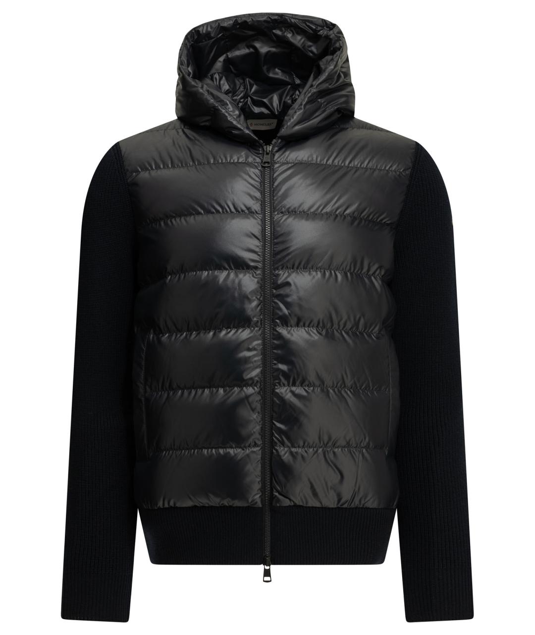 MONCLER Темно-синий шерстяной кардиган, фото 1