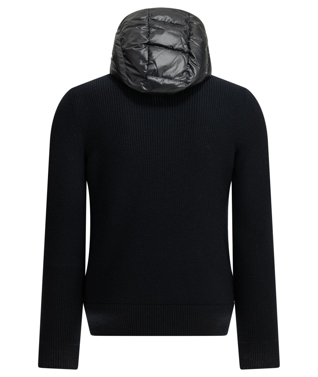 MONCLER Темно-синий шерстяной кардиган, фото 2