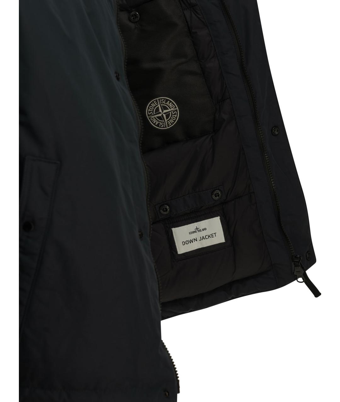 STONE ISLAND Темно-синяя полиэстеровая куртка, фото 4