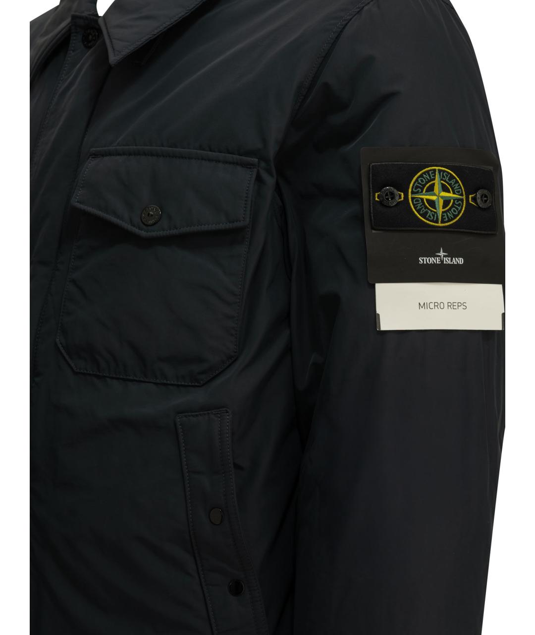 STONE ISLAND Темно-синяя полиэстеровая куртка, фото 3