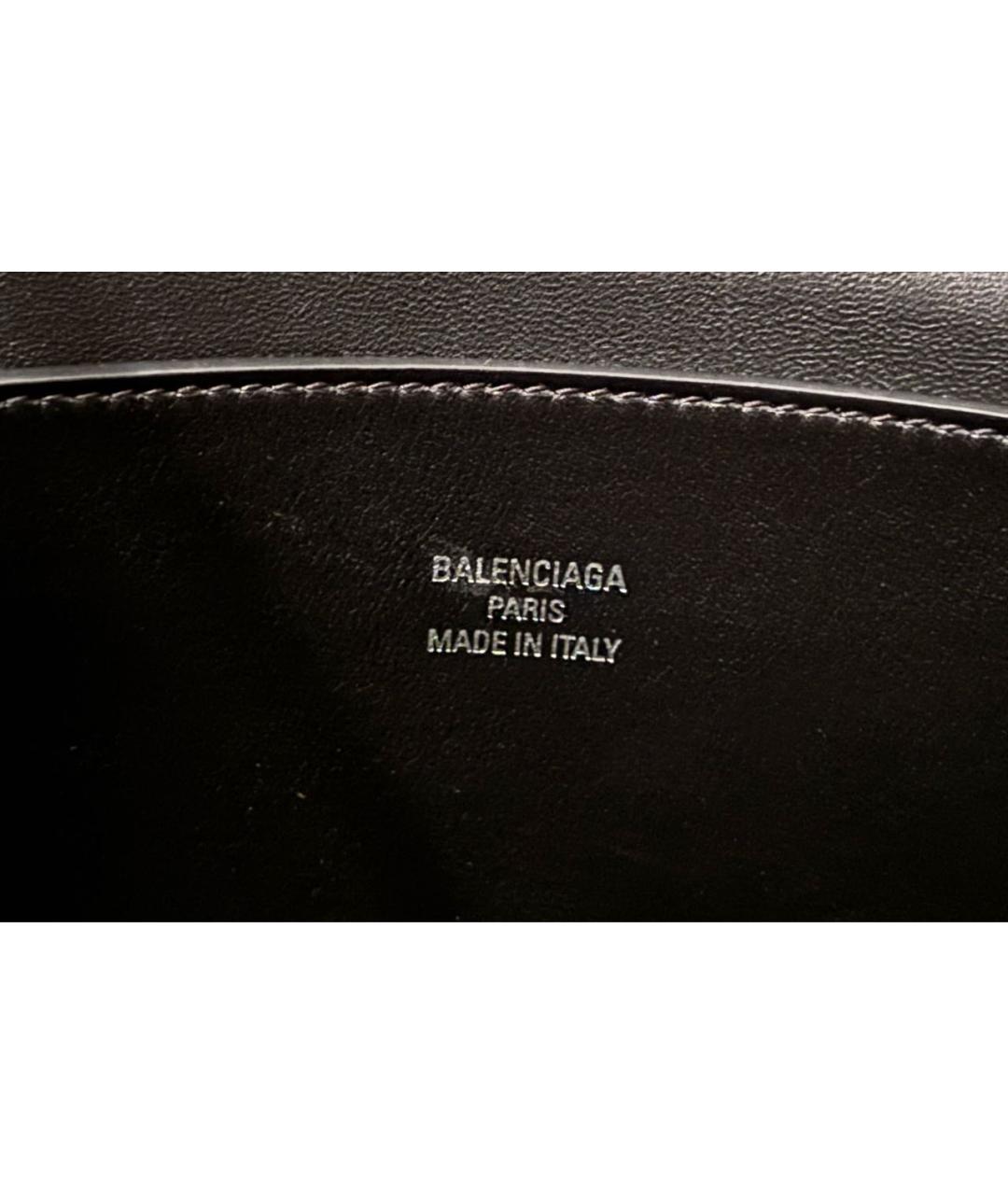 BALENCIAGA Черная кожаная сумка тоут, фото 4