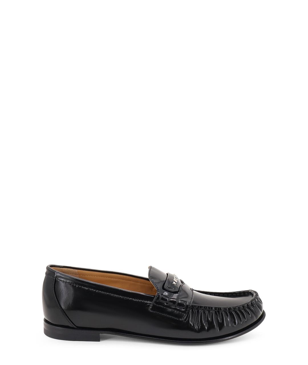 FENDI Черные кожаные лоферы, фото 1