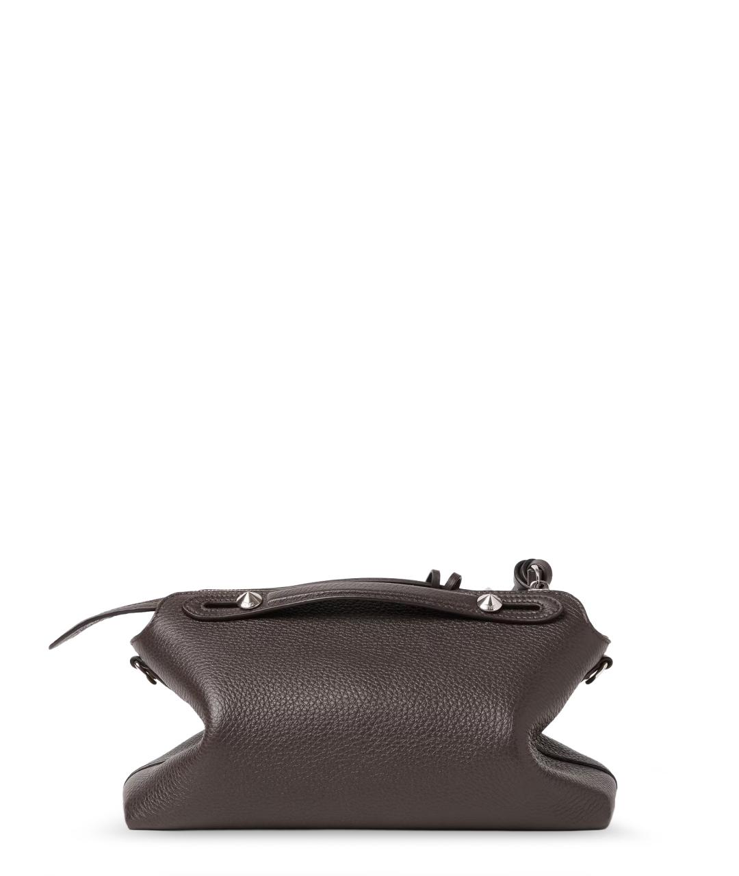 FENDI Коричневая кожаная сумка через плечо, фото 2