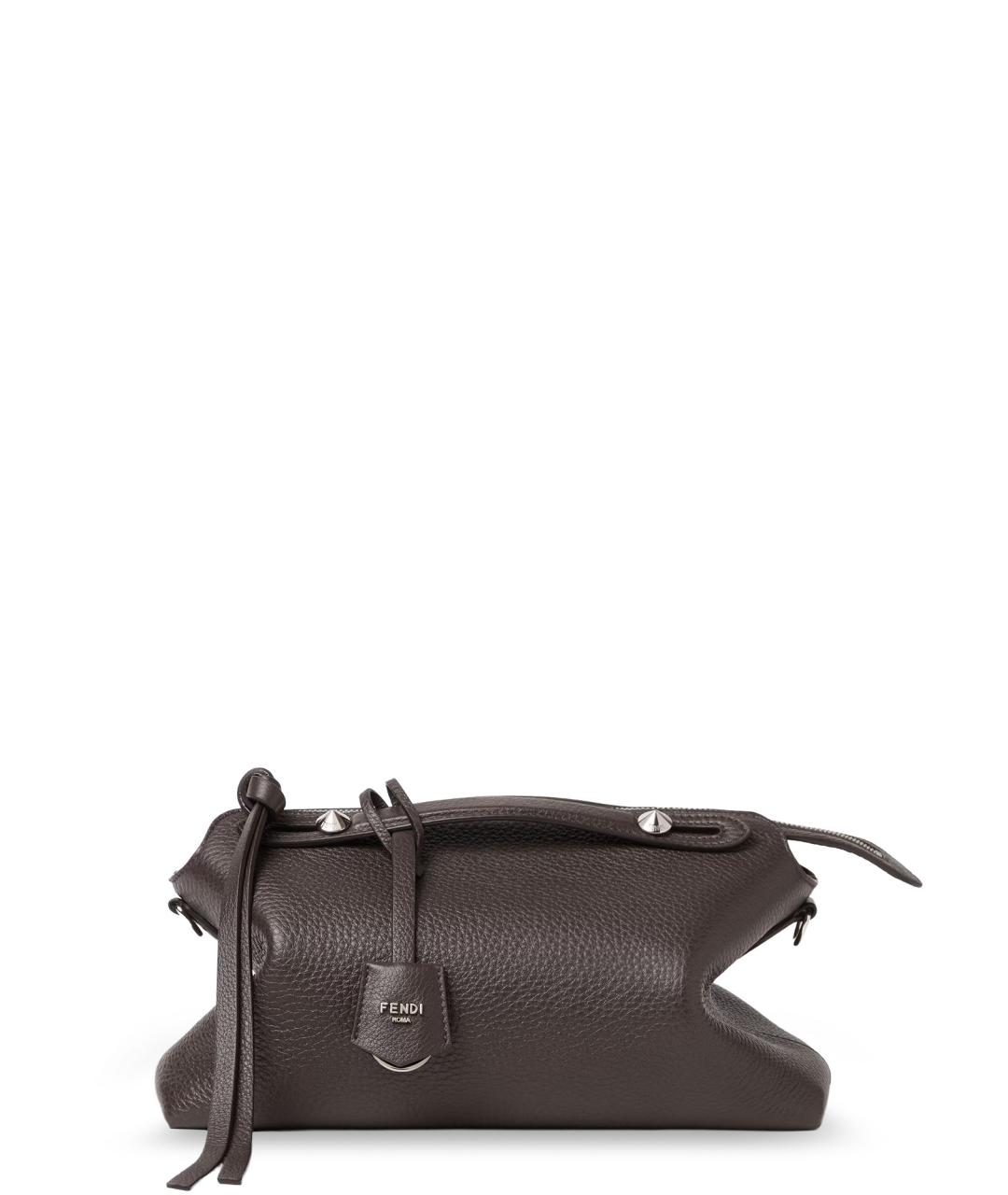 FENDI Коричневая кожаная сумка через плечо, фото 1
