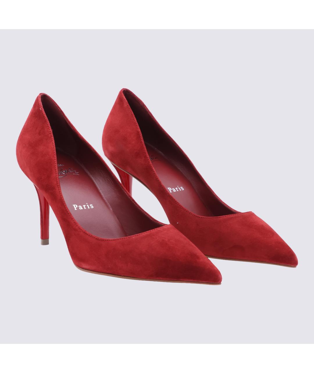 CHRISTIAN LOUBOUTIN Красные замшевые туфли, фото 2