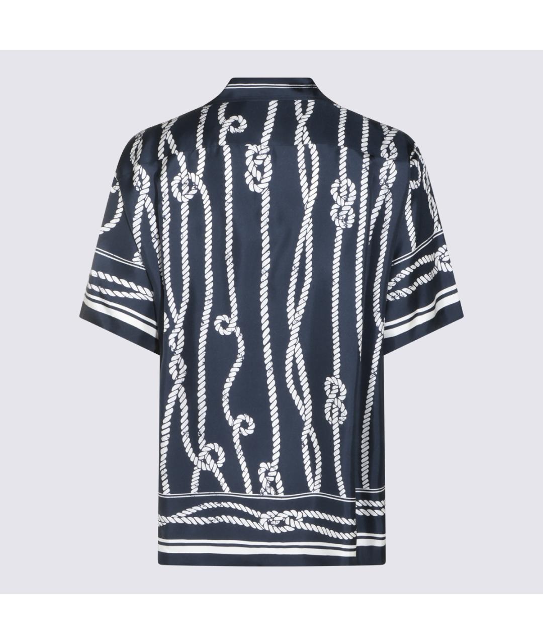 DOLCE&GABBANA Темно-синяя шелковая кэжуал рубашка, фото 2