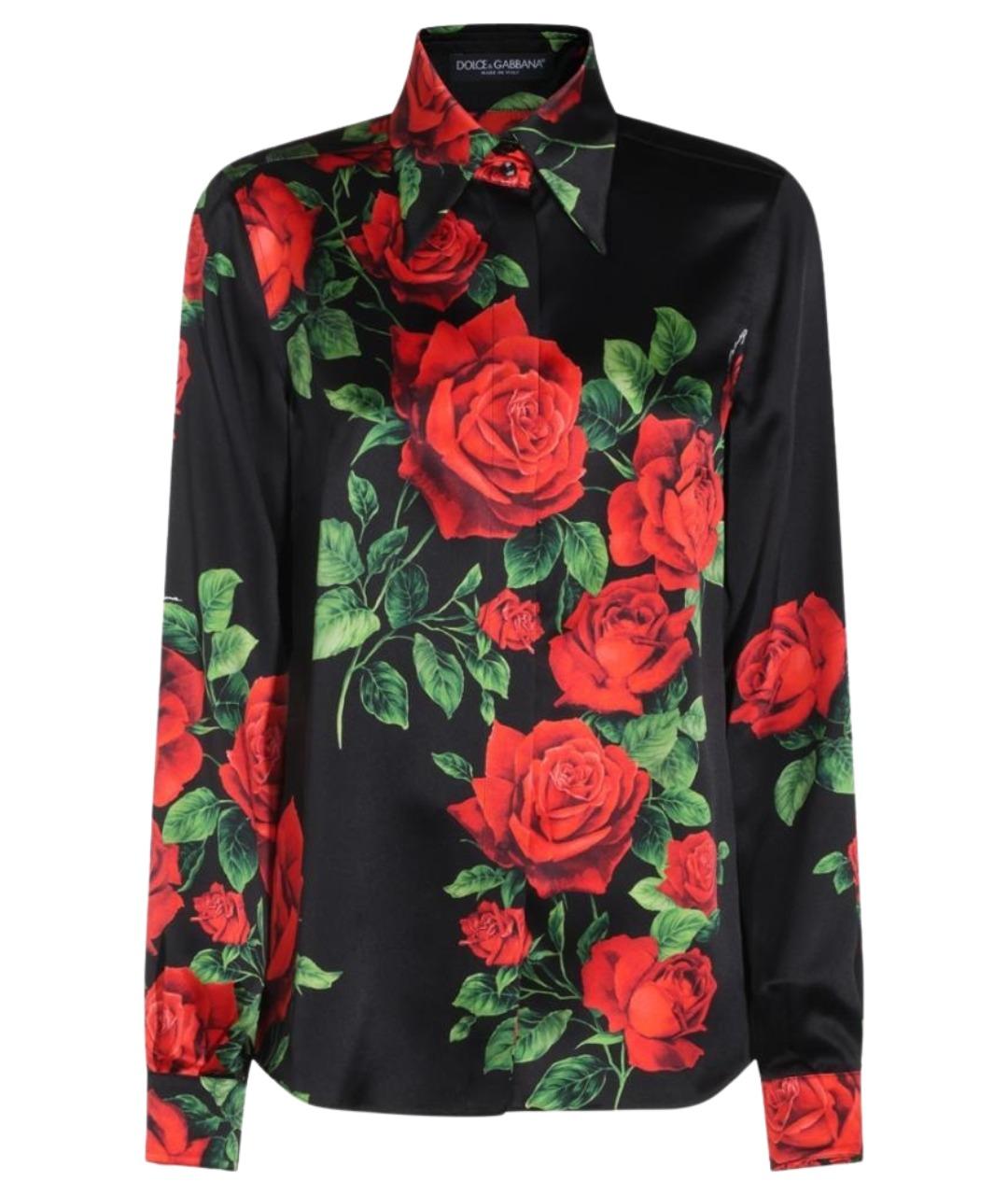 DOLCE&GABBANA Черная шелковая рубашка, фото 1