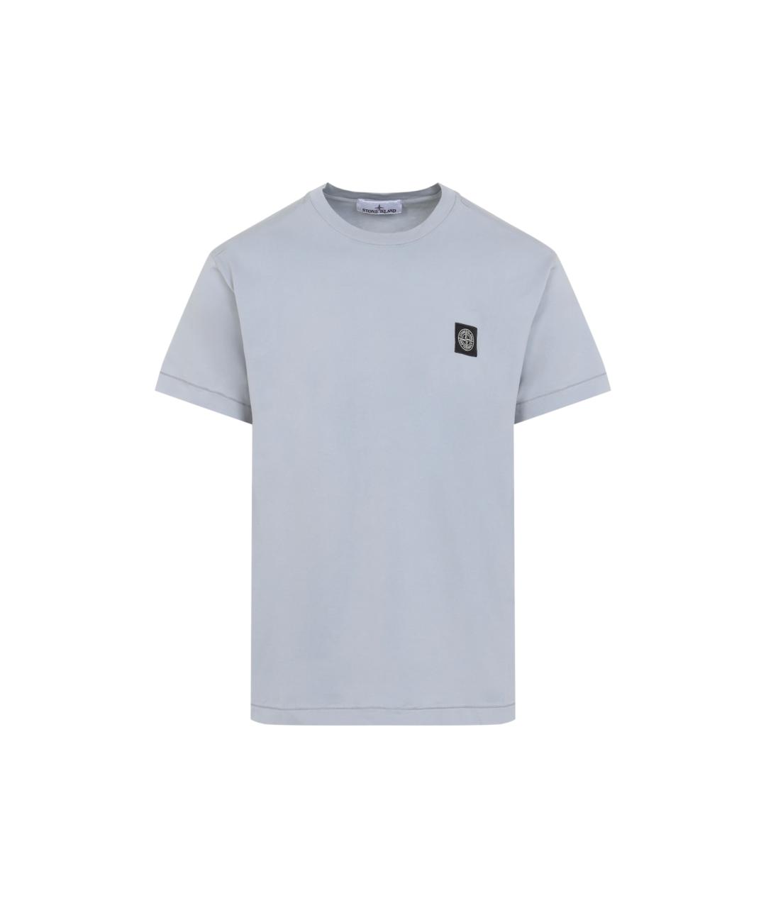 STONE ISLAND Серая хлопковая футболка, фото 1