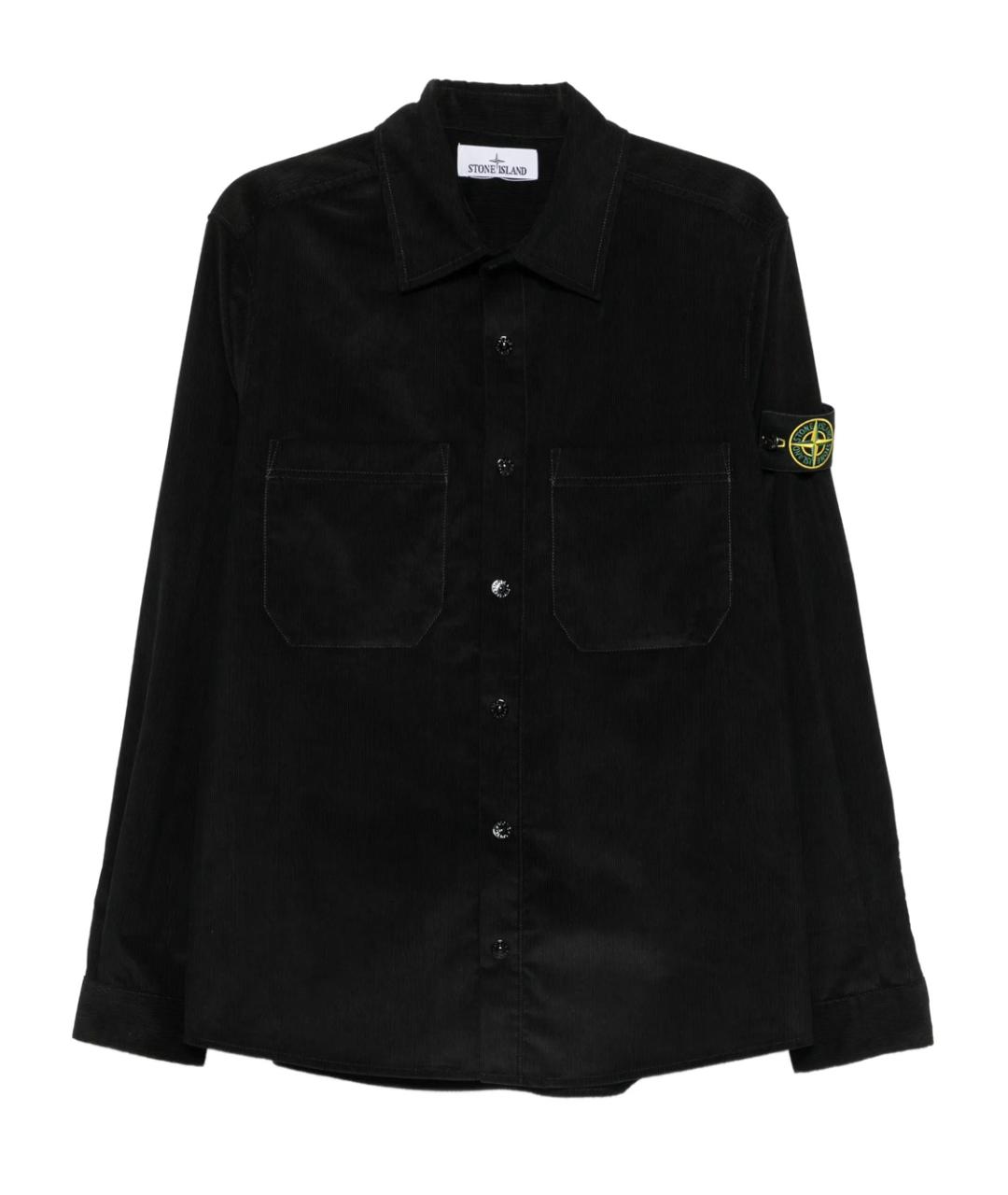 STONE ISLAND Черная хлопковая кэжуал рубашка, фото 1