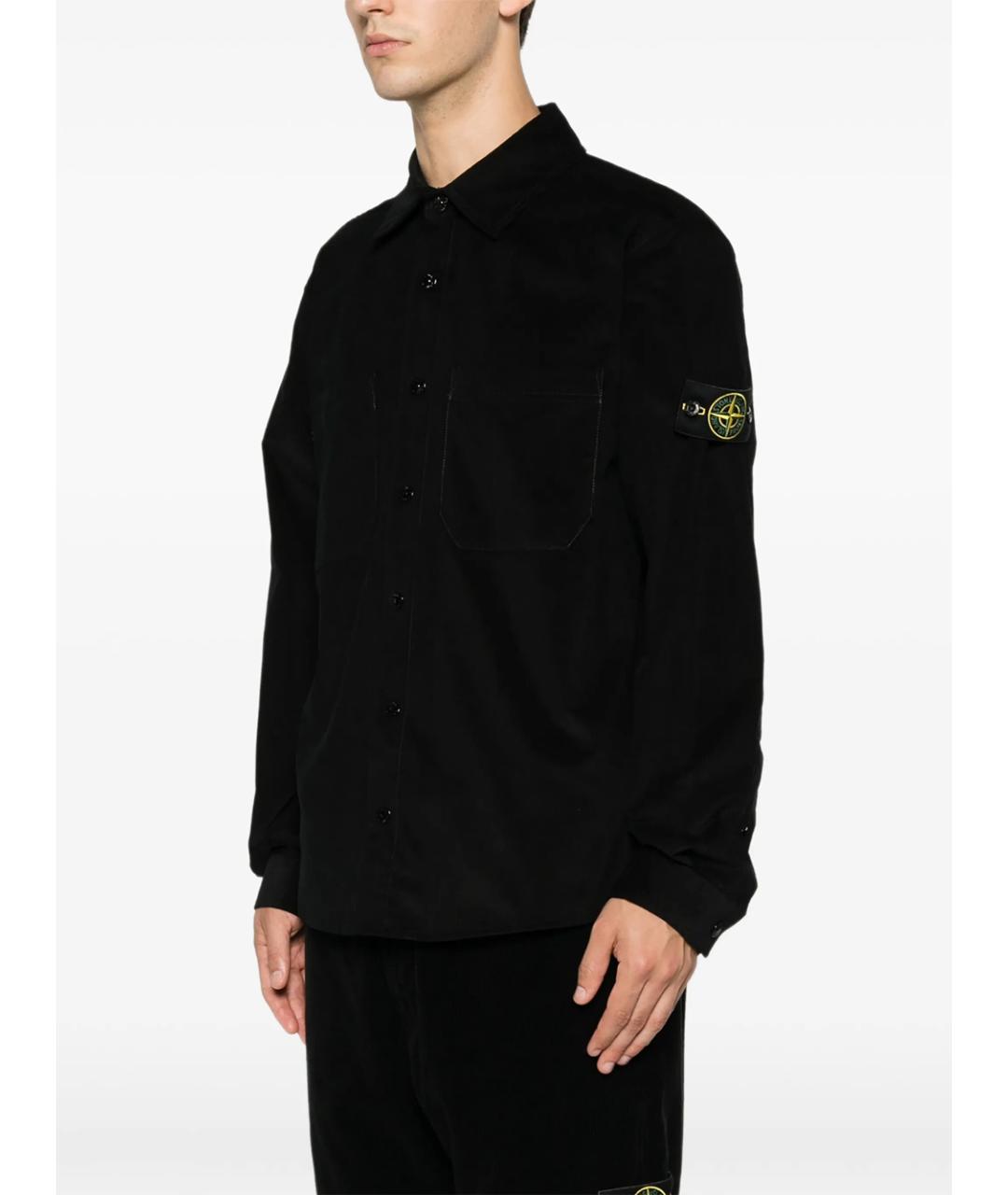 STONE ISLAND Черная хлопковая кэжуал рубашка, фото 4