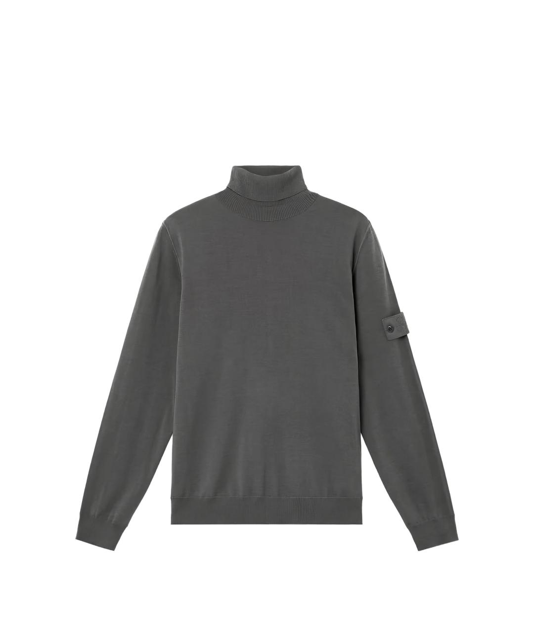 STONE ISLAND Серый хлопковый джемпер / свитер, фото 1