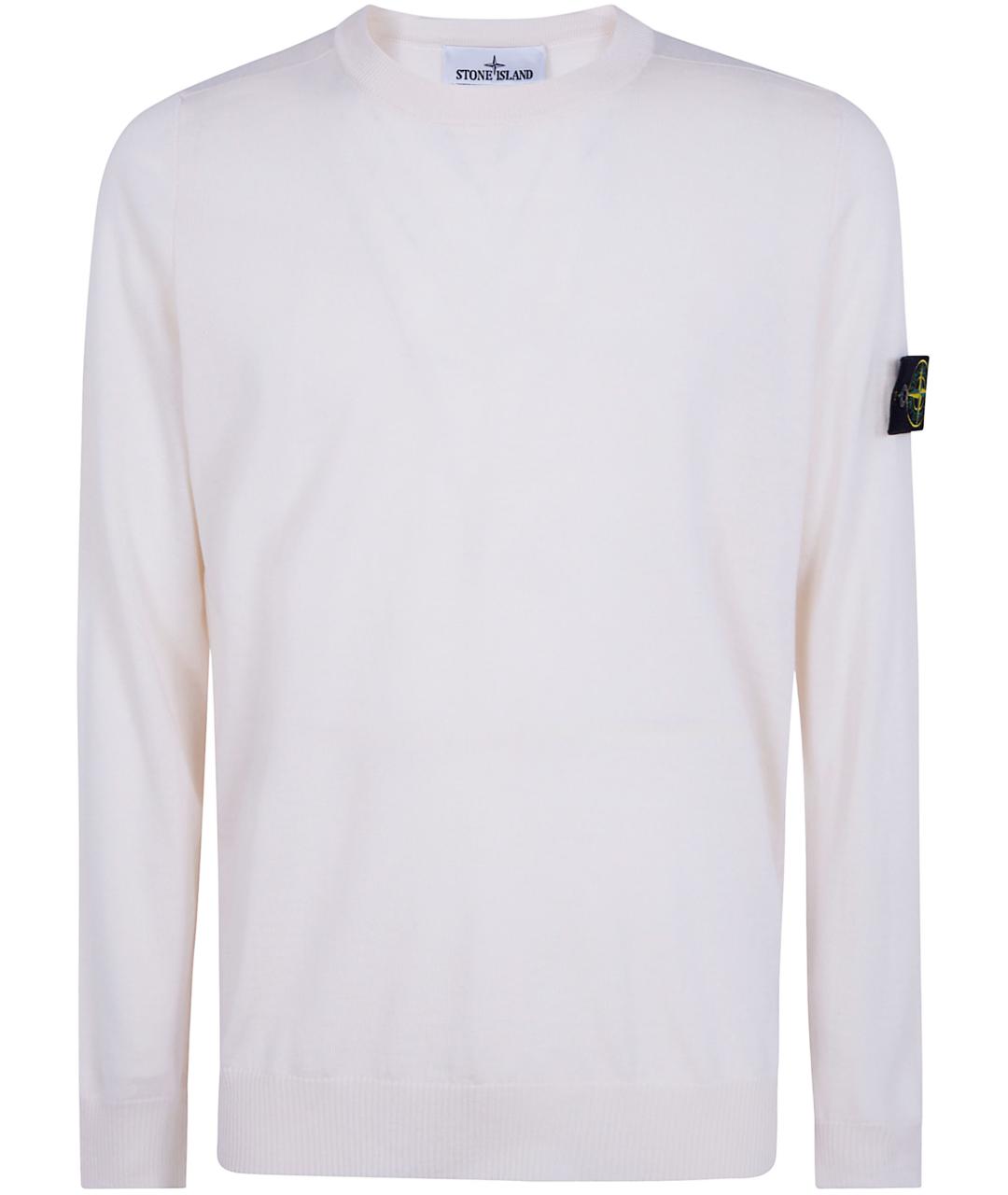 STONE ISLAND Белый шерстяной джемпер / свитер, фото 1