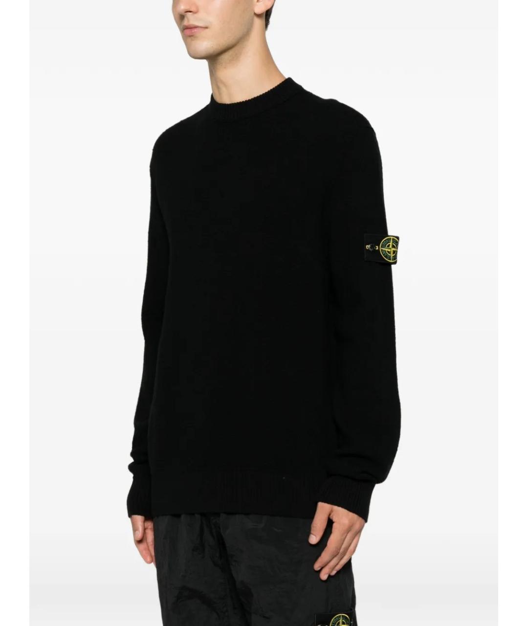 STONE ISLAND Черный шерстяной джемпер / свитер, фото 2