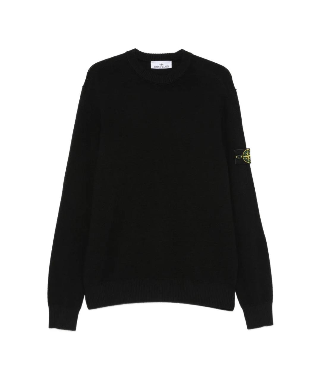 STONE ISLAND Черный шерстяной джемпер / свитер, фото 1