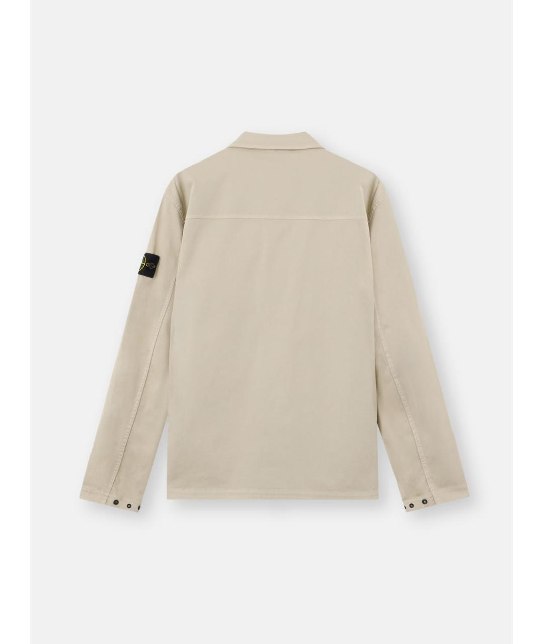 STONE ISLAND Бежевая хлопковая куртка, фото 3
