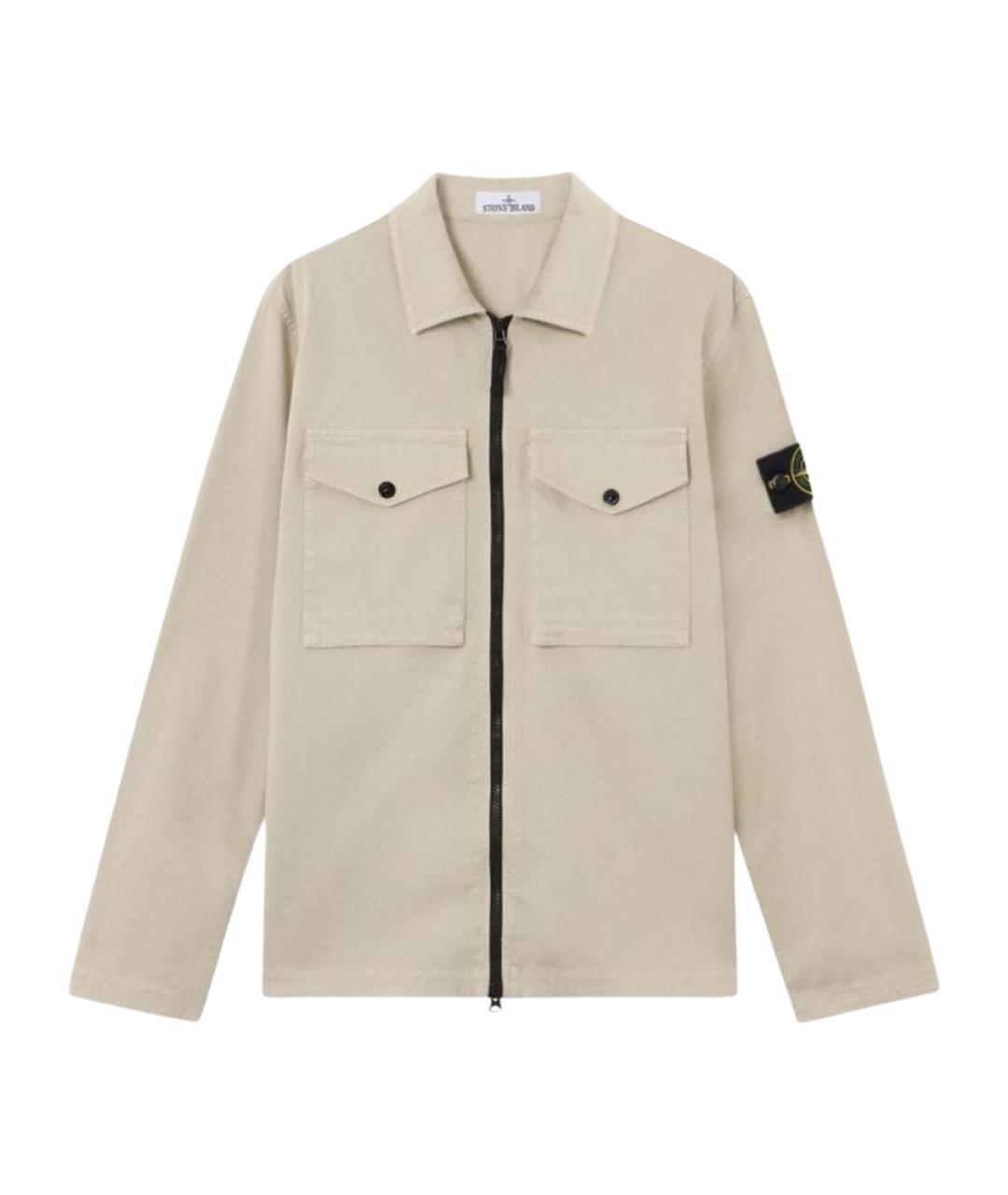 STONE ISLAND Бежевая хлопковая куртка, фото 1