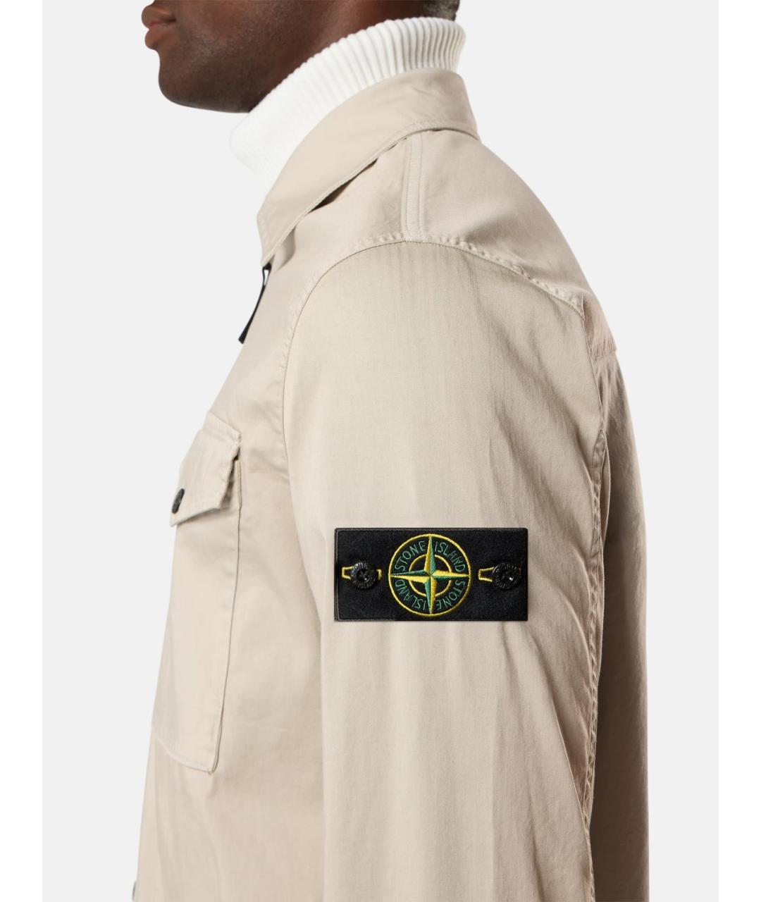 STONE ISLAND Бежевая хлопковая куртка, фото 2