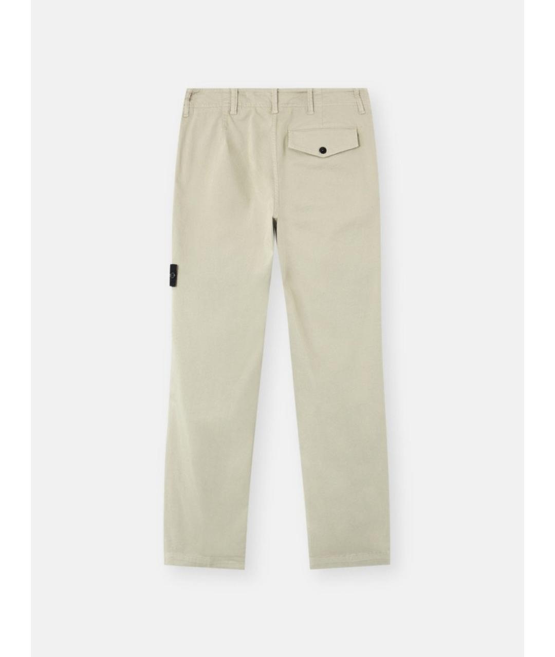 STONE ISLAND Бежевые хлопковые повседневные брюки, фото 3