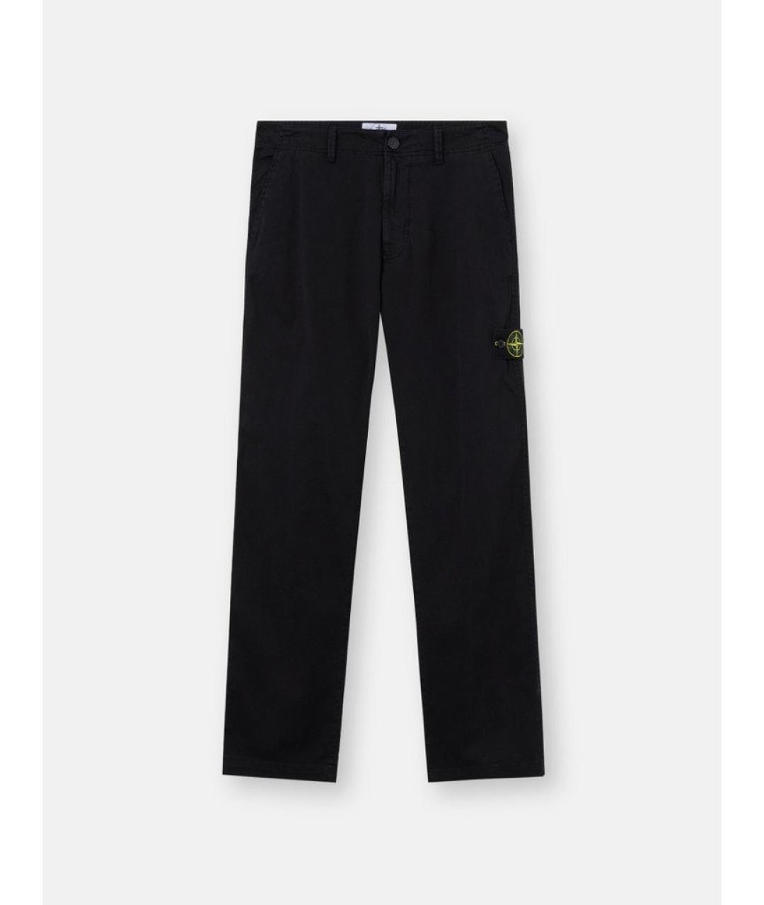 STONE ISLAND Черные хлопковые повседневные брюки, фото 4