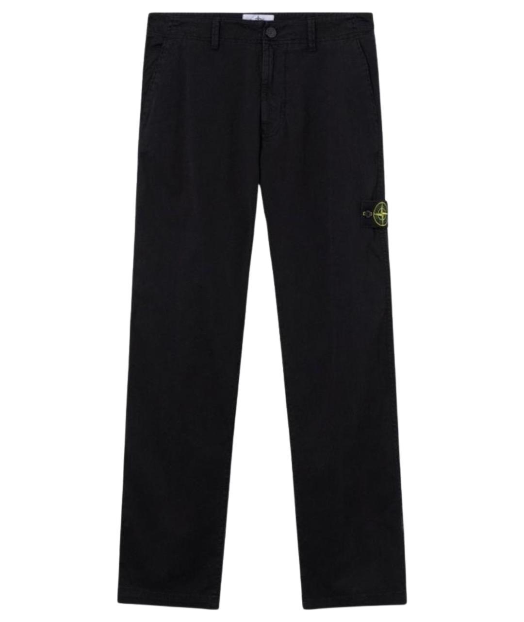 STONE ISLAND Черные хлопковые повседневные брюки, фото 1