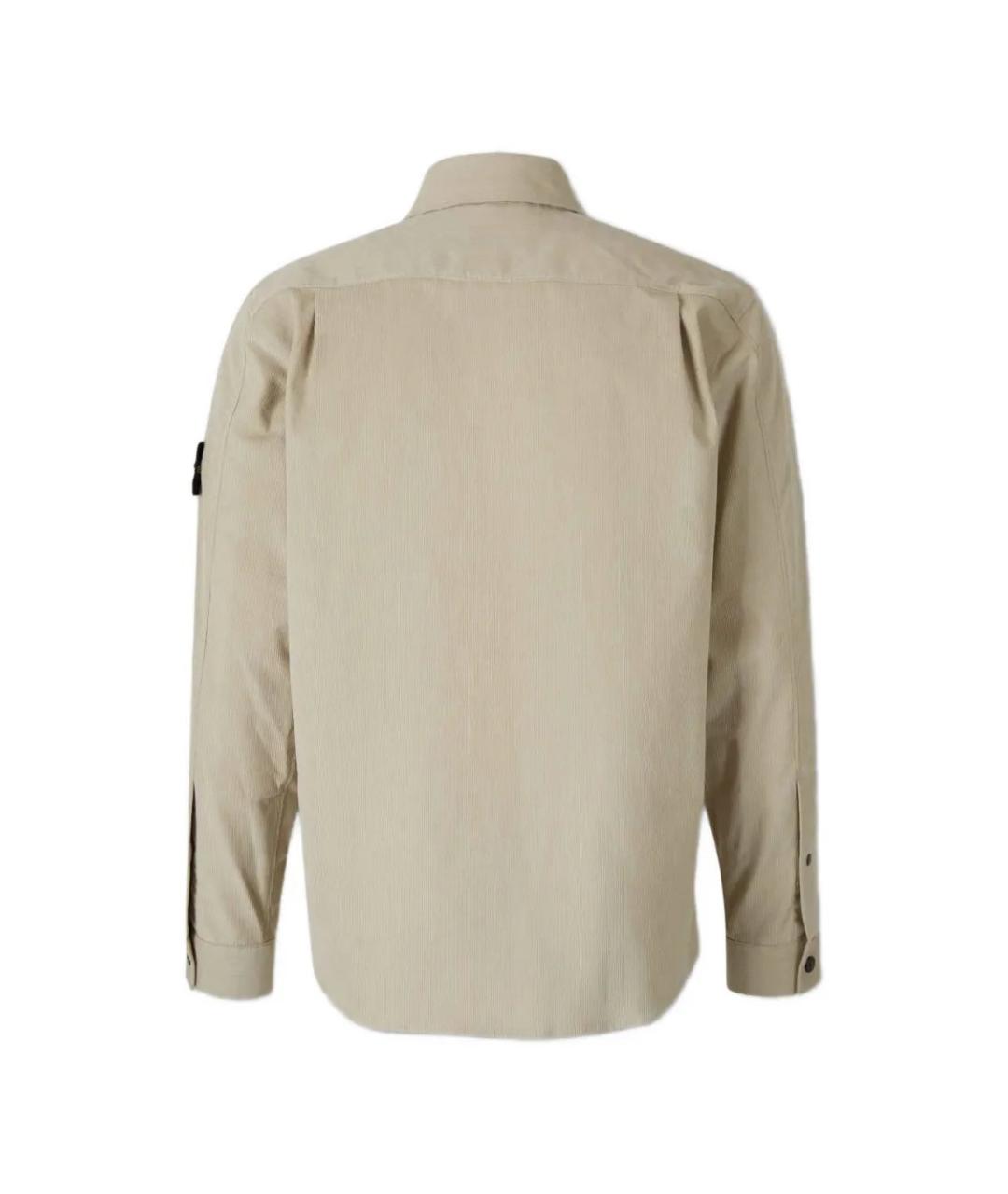 STONE ISLAND Бежевая хлопковая кэжуал рубашка, фото 2