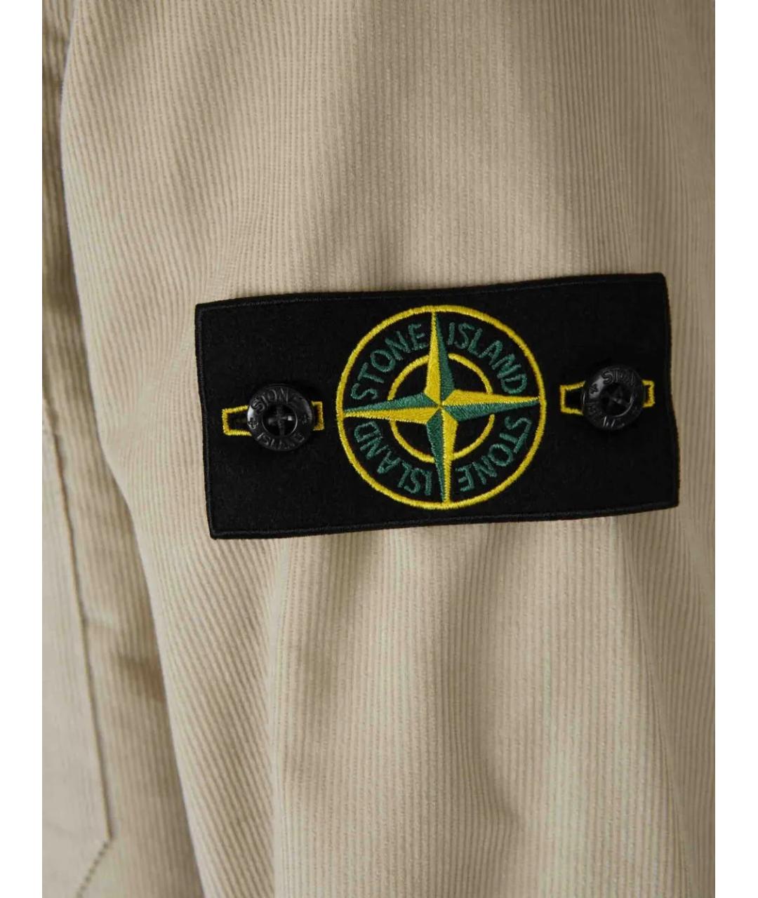 STONE ISLAND Бежевая хлопковая кэжуал рубашка, фото 3