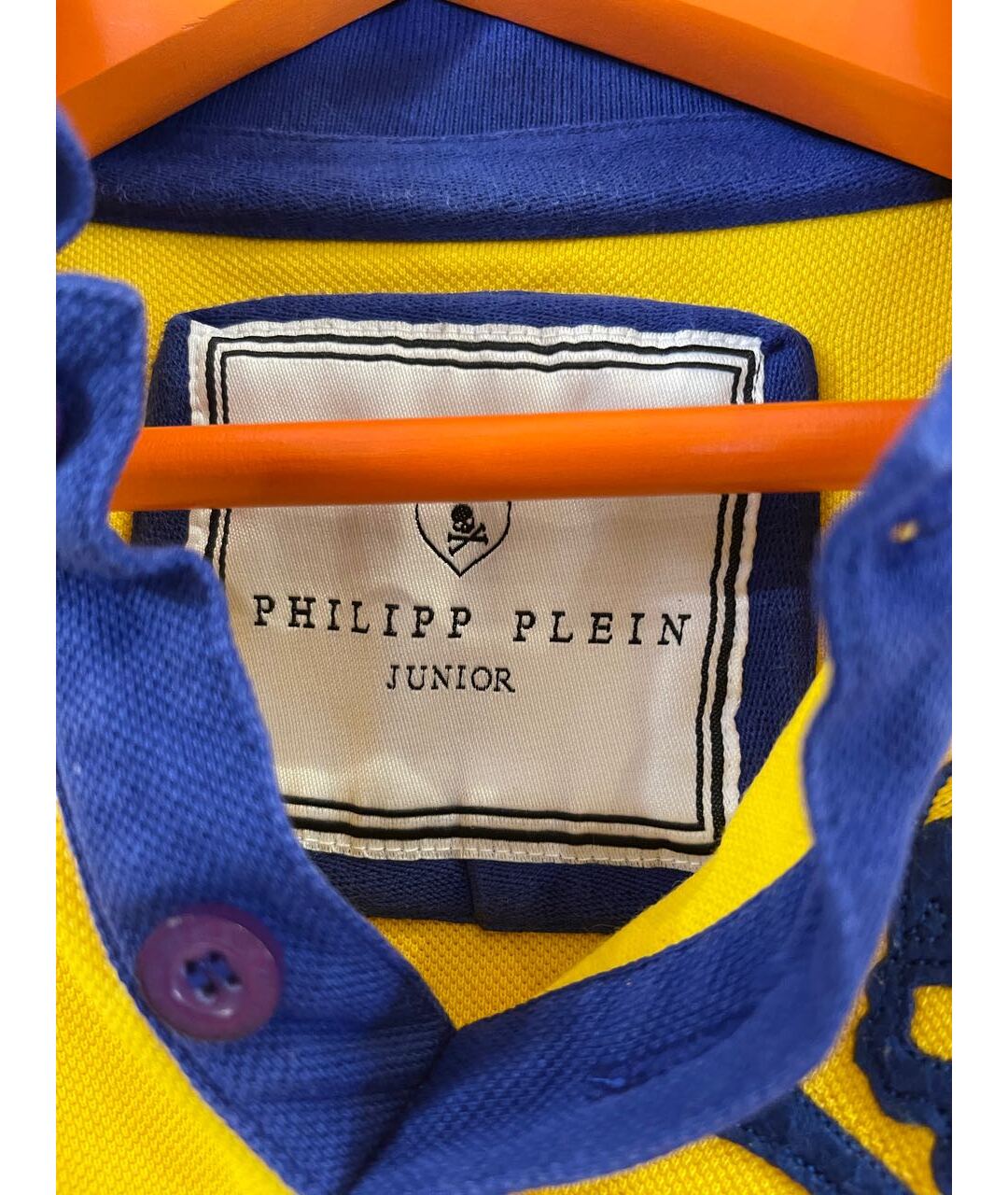 PHILIPP PLEIN JUNIOR Желтая хлопковая детская футболка, фото 3