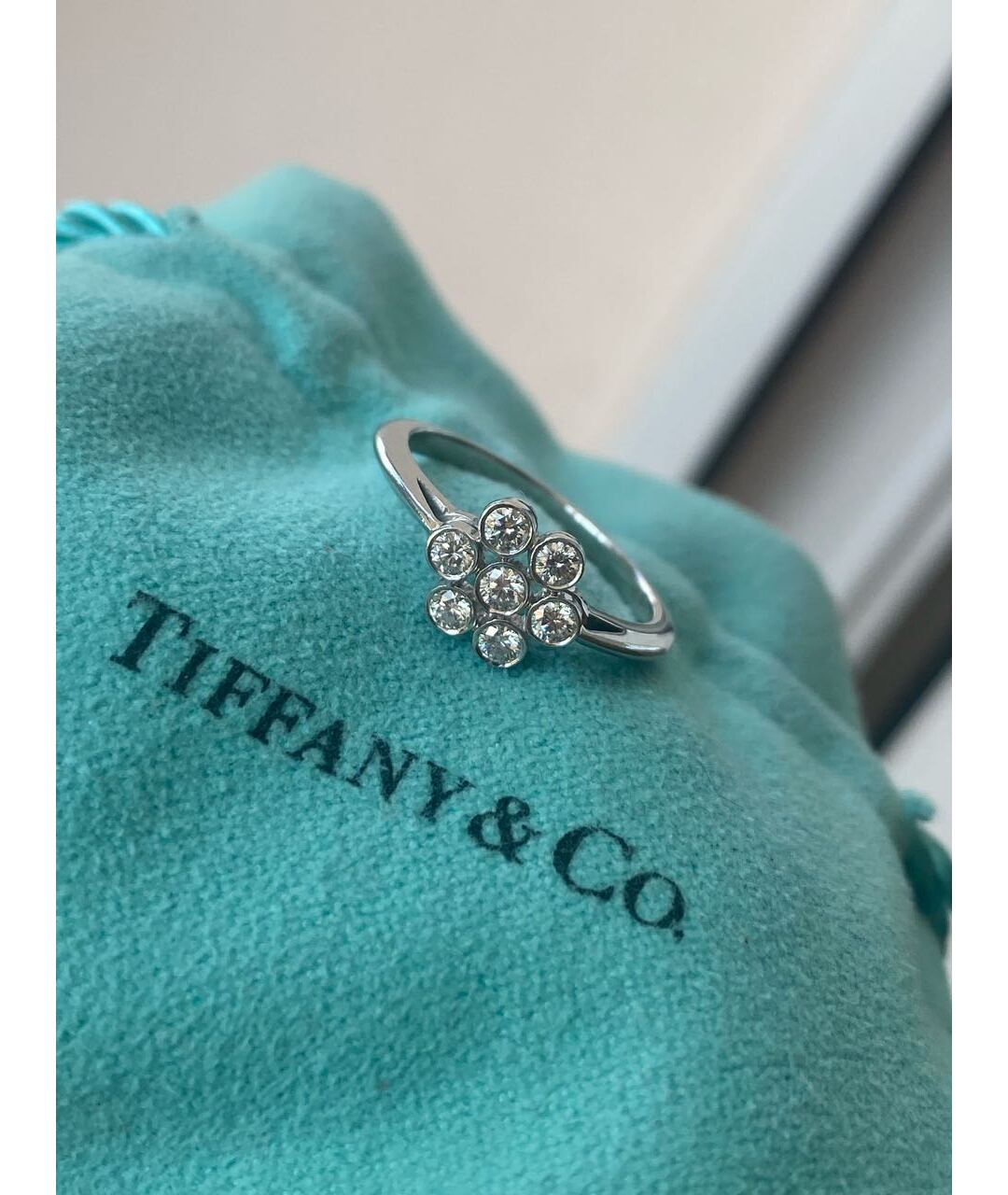 TIFFANY&CO Белое платиновое кольцо, фото 3