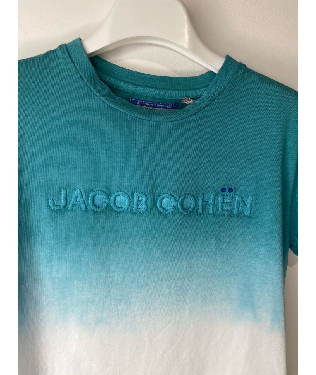 JACOB COHEN Бирюзовая хлопковая детская футболка, фото 2