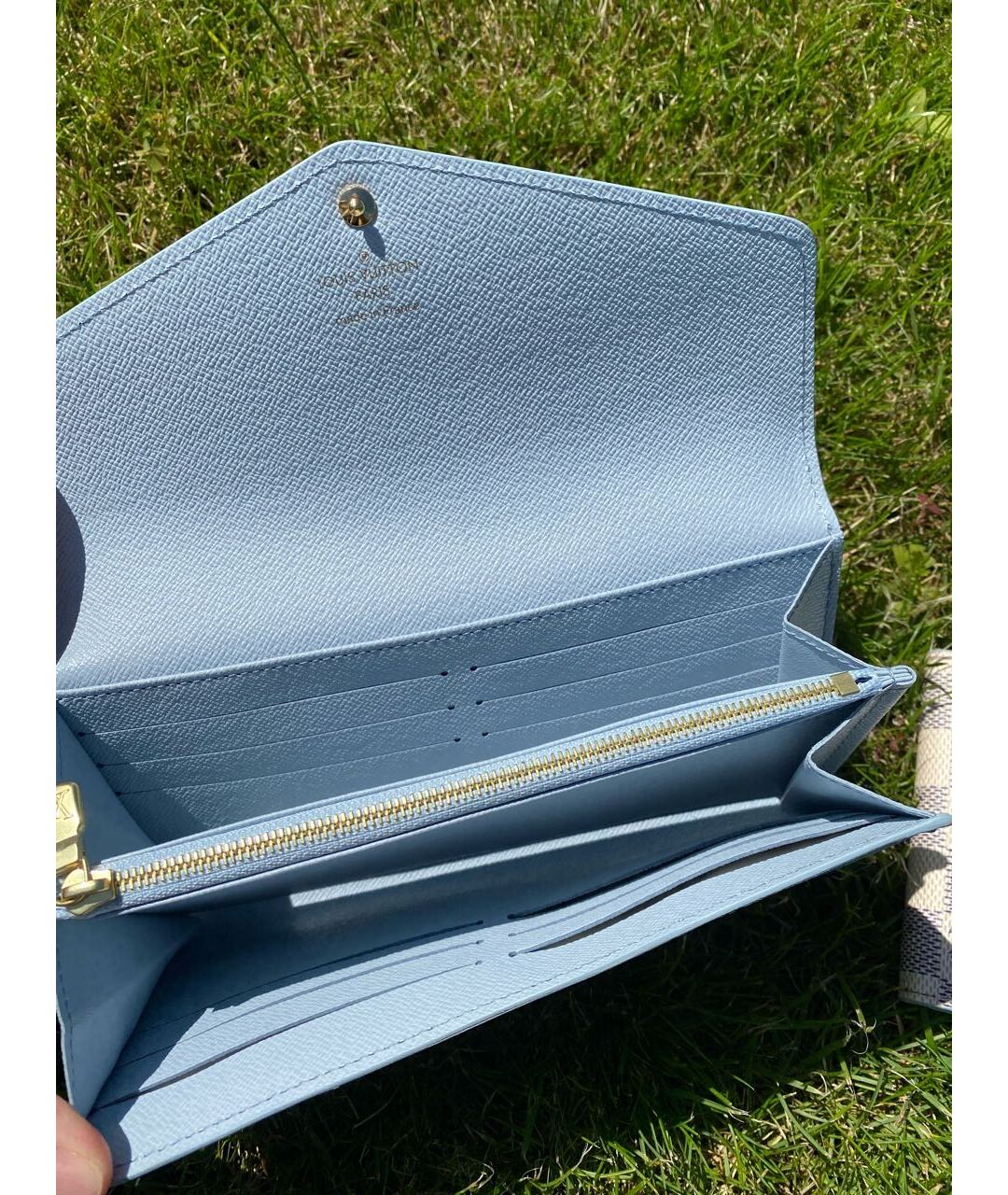 LOUIS VUITTON PRE-OWNED Голубой кожаный кошелек, фото 3