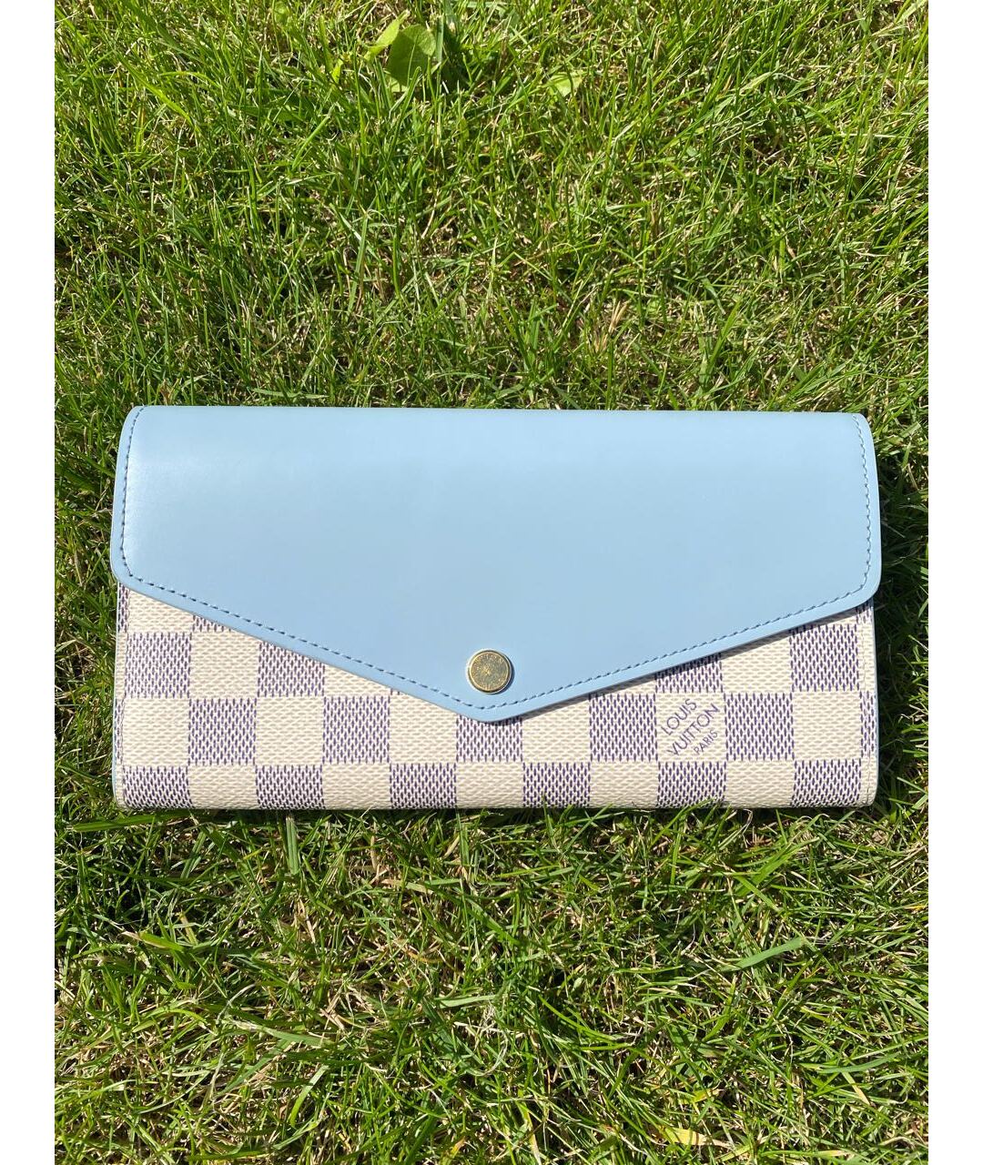 LOUIS VUITTON PRE-OWNED Голубой кожаный кошелек, фото 5