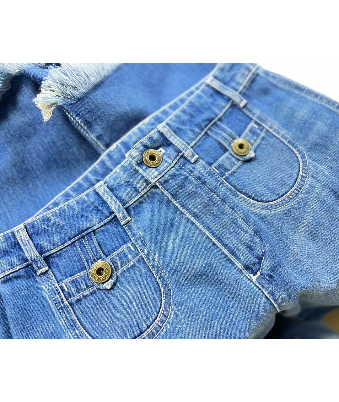 CHLOE Синие хлопковые прямые джинсы, фото 4