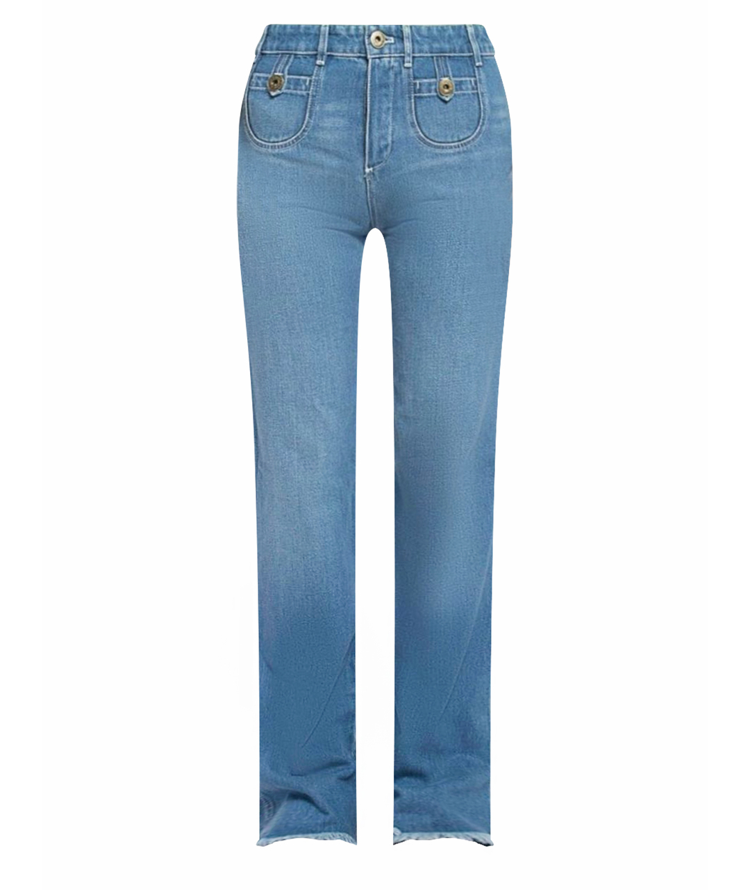 CHLOE Синие хлопковые прямые джинсы, фото 1