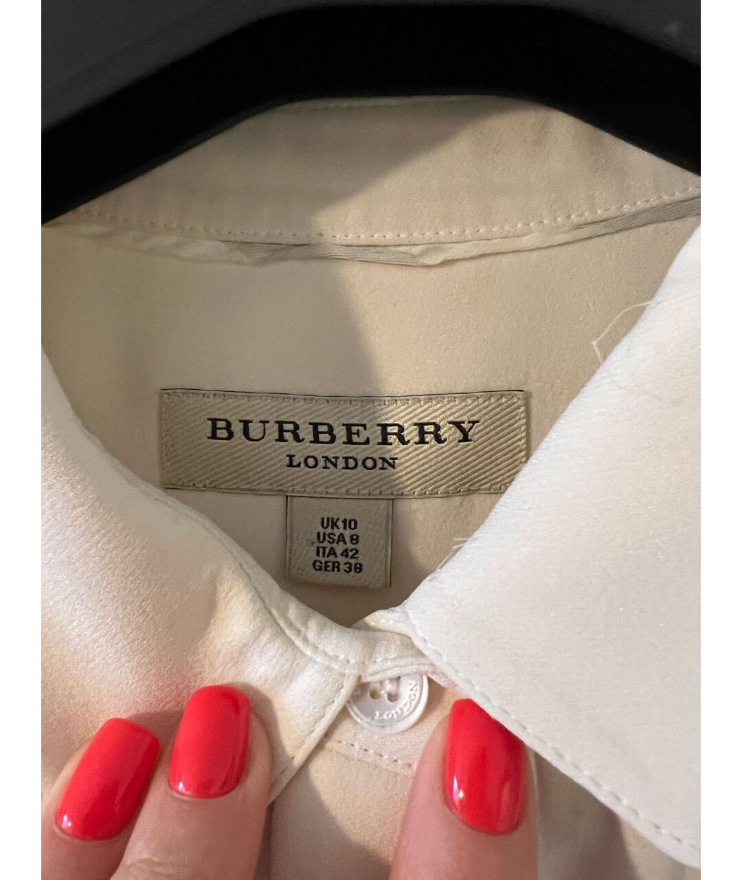 BURBERRY LONDON Белая шелковая блузы, фото 3