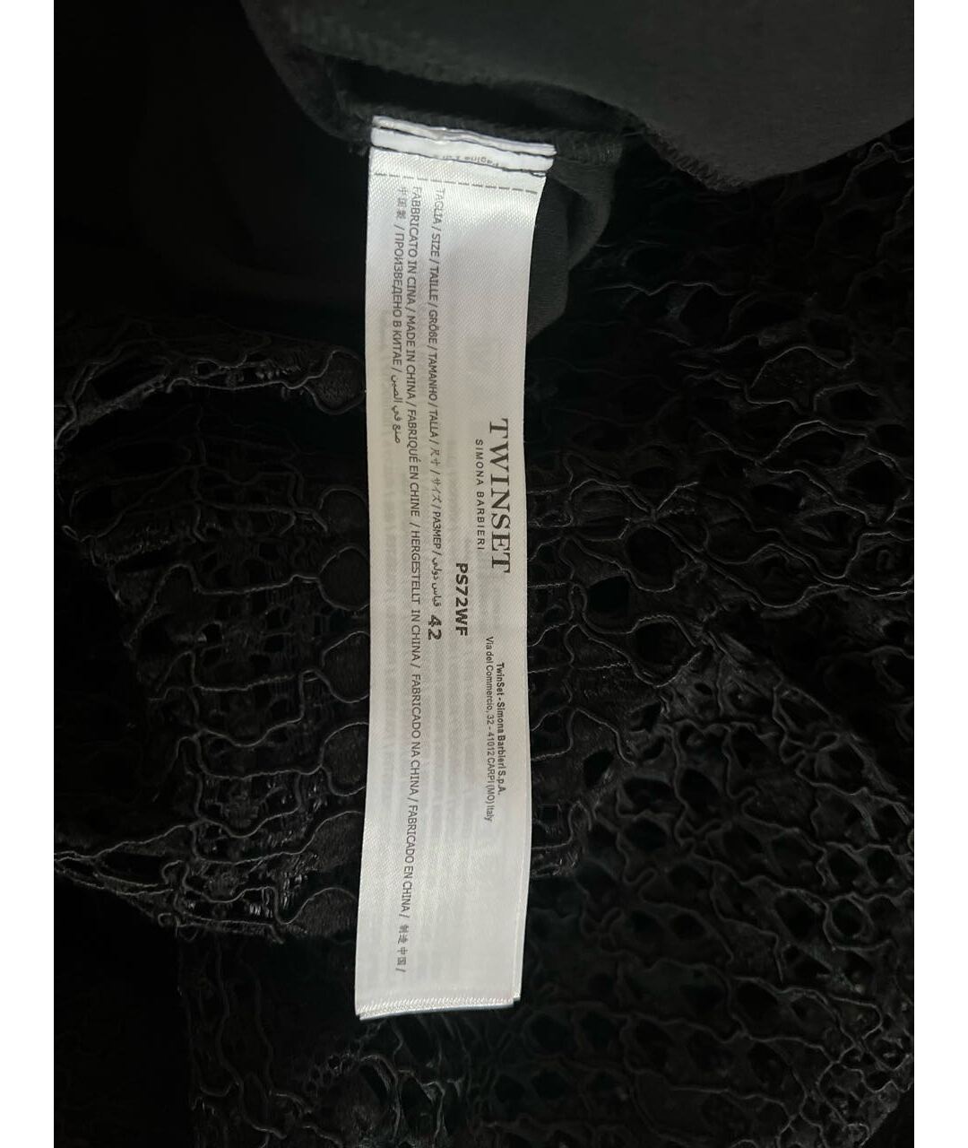 TWIN-SET Черное хлопковое коктейльное платье, фото 4