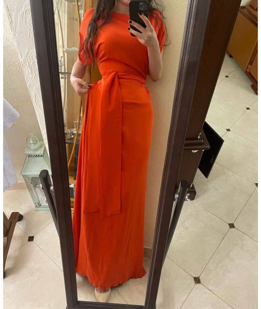 ALEXANDER TEREKHOV Оранжевое шелковое вечернее платье, фото 5