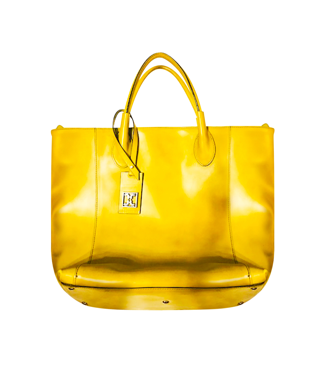 COCCINELLE Желтая кожаная сумка тоут, фото 1