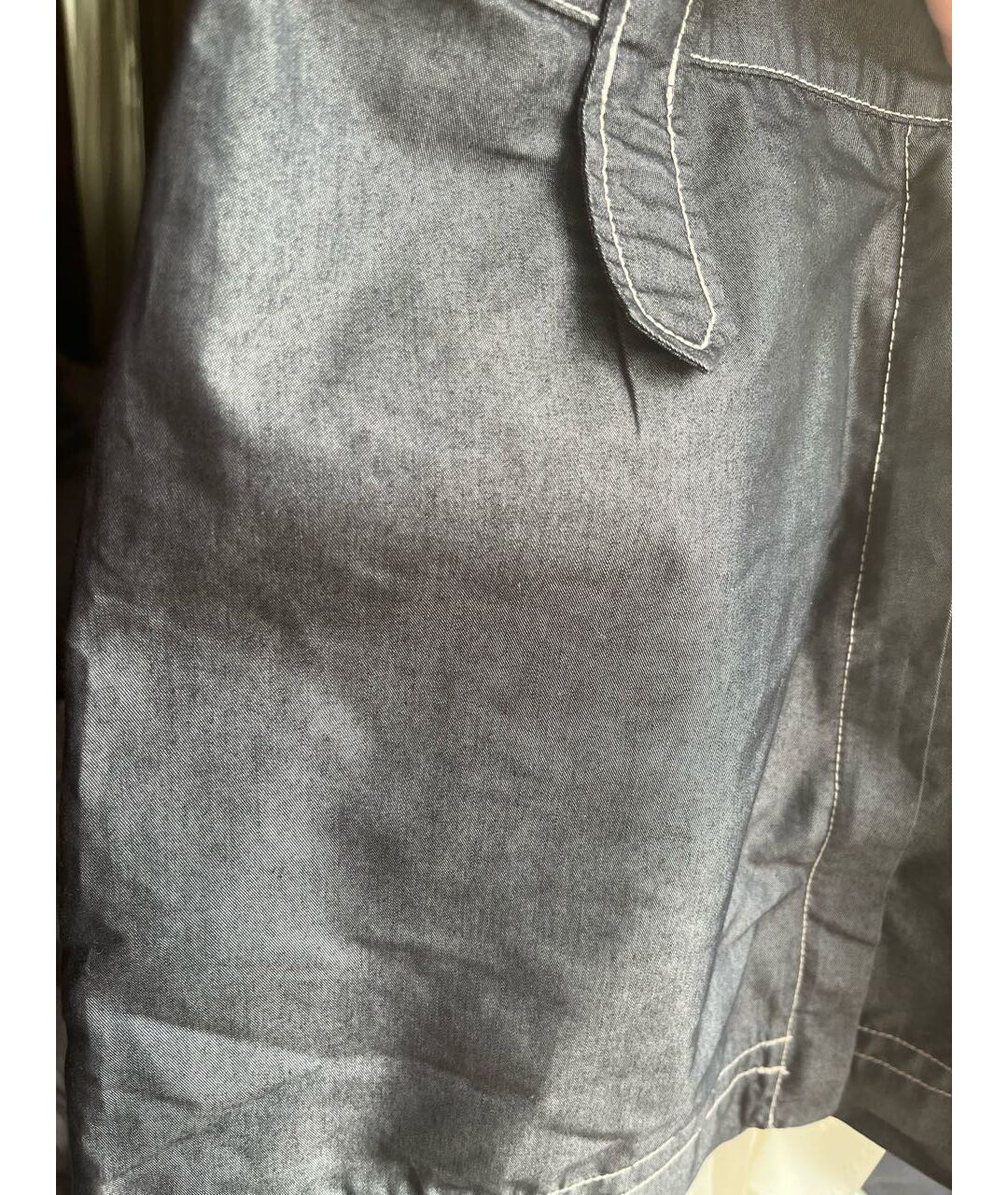 GIANFRANCO FERRE VINTAGE Антрацитовая хлопковая юбка мини, фото 6