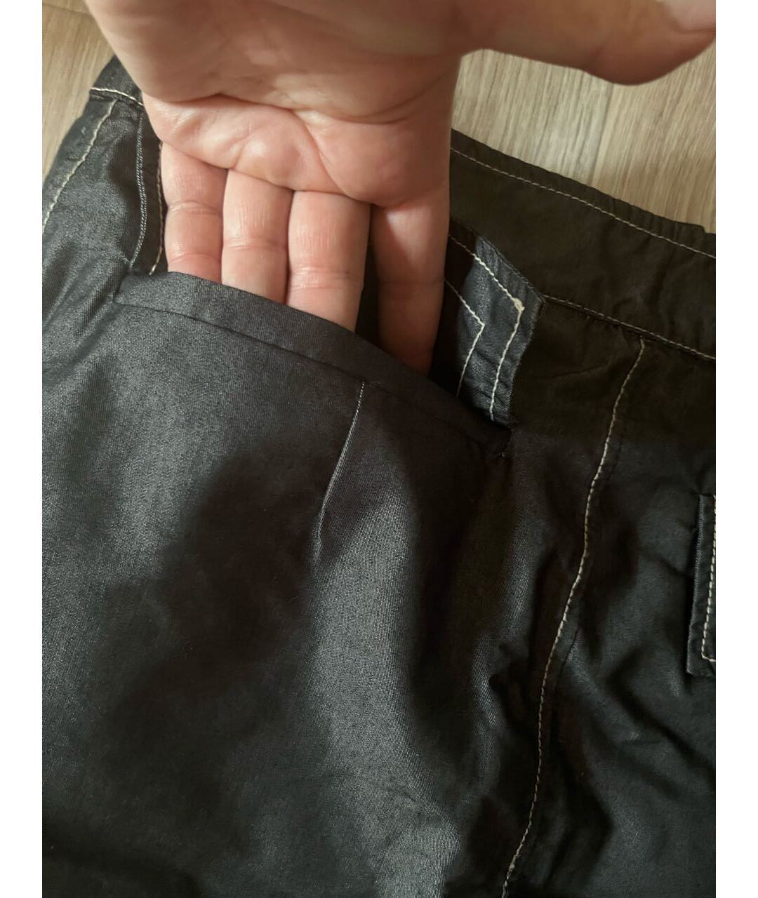 GIANFRANCO FERRE VINTAGE Антрацитовая хлопковая юбка мини, фото 3