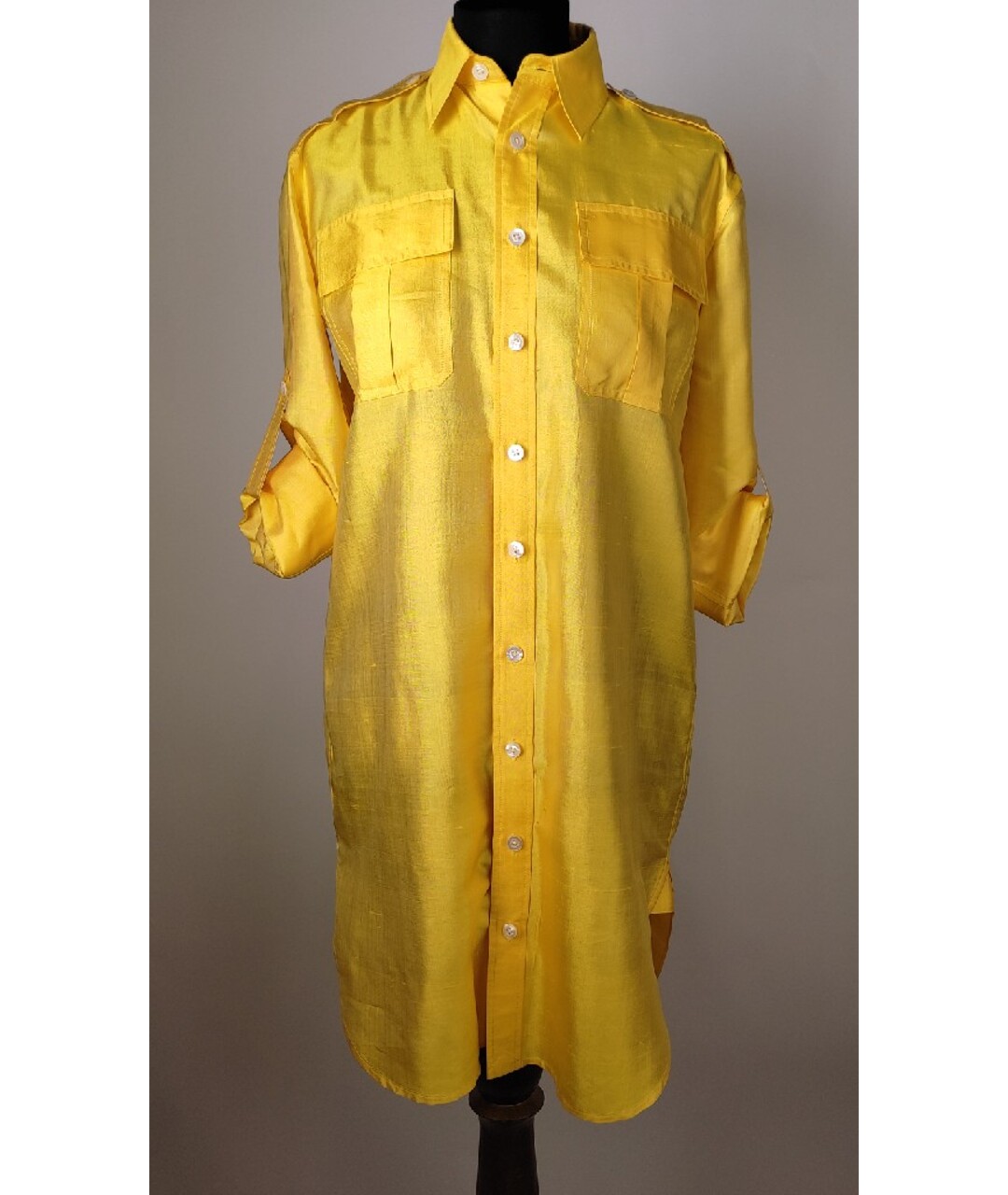 RALPH LAUREN Желтое шелковое платье, фото 9