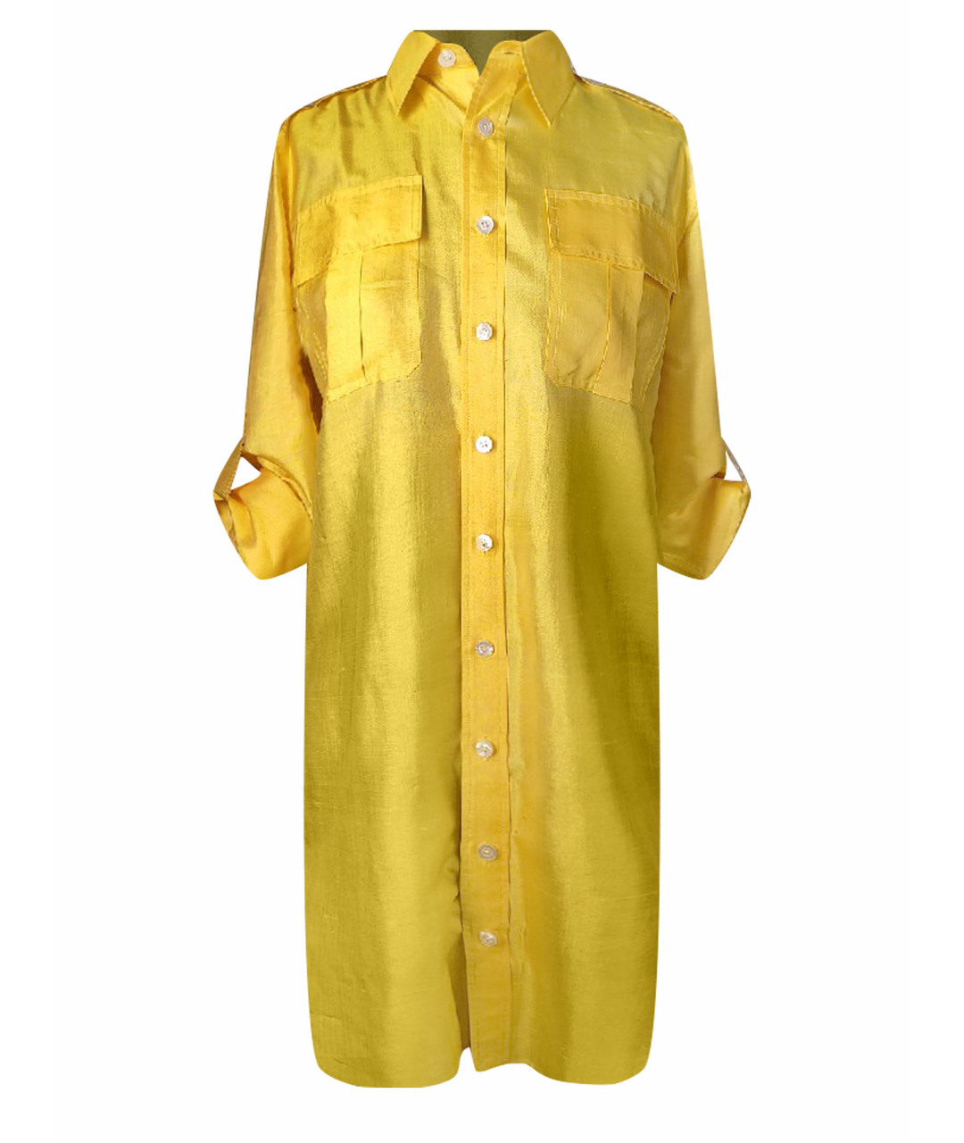 RALPH LAUREN Желтое шелковое платье, фото 1