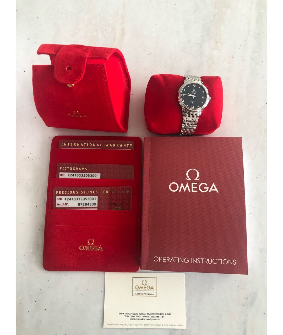 OMEGA Антрацитовые стальные часы, фото 2