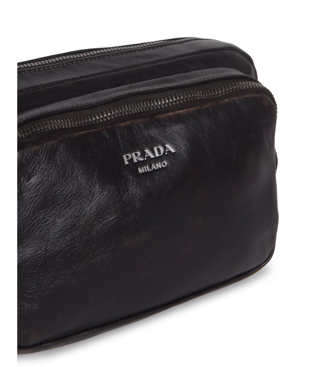 PRADA Коричневая кожаная поясная сумка, фото 8