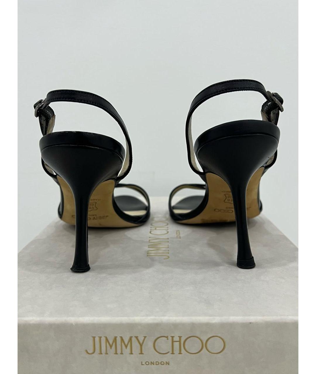 JIMMY CHOO Черные кожаные босоножки, фото 5