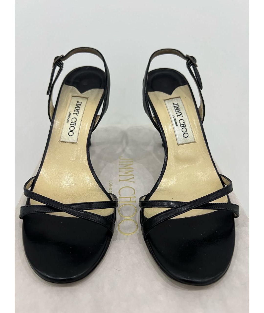JIMMY CHOO Черные кожаные босоножки, фото 3